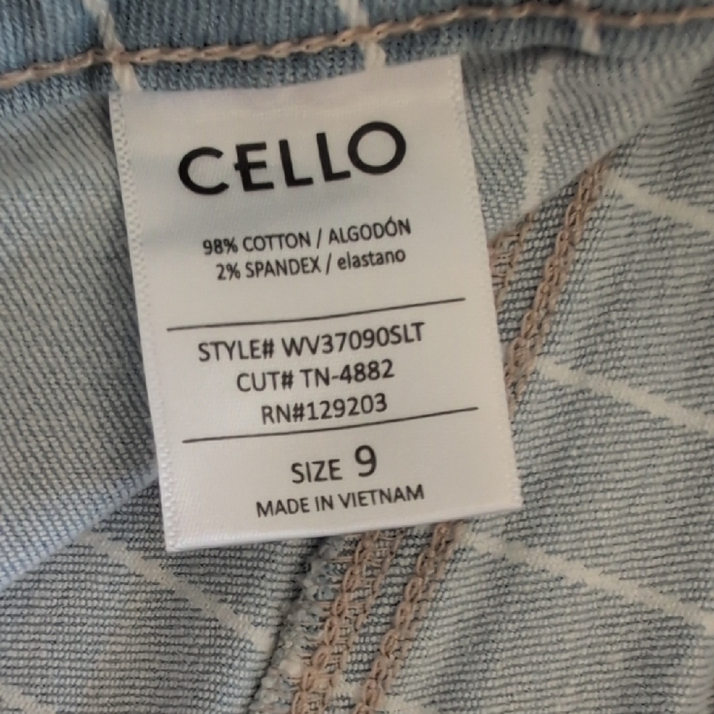 Cello High Rise Light Blue Striped Flare Jeans - Picture 3 of 6